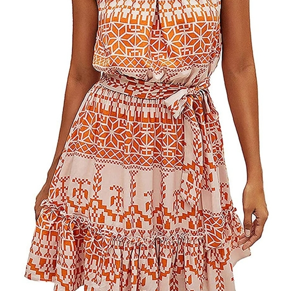 Orange & White-ish Dress / Size M - Picture 7 of 9